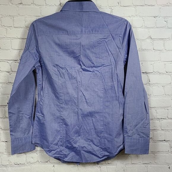 Peter Millar 👑 Blue British Luxurious Dress Shirt Long Sleeve Button Down - Picture 6 of 7